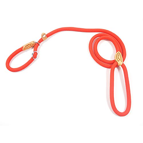 CORREAS PARA PERROS, Perro Correo Duradero De Deslizamiento Cuerda, Ajustable Correa Mascota Slipknot Nylon, Cuerda Entrenamiento Perro, Los Pequeño Mediano Perros Grandes,Rojo,M