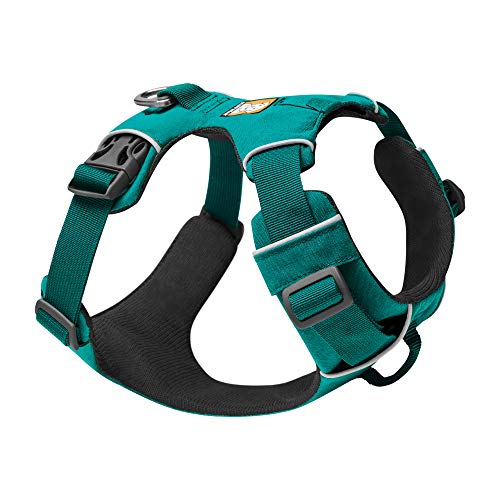 RUFFWEAR Arnés para Perros de Gama Delantera, Ajustable, cómodo y Acolchado para Caminar Todos los días, 2 Accesorios de Plomo, Correa con Clip, Aurora Teal, Small