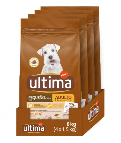 Ultima Pienso para Perros Mini con Pollo - Pack de 4 x 1.5 kg, Total: 6 kg