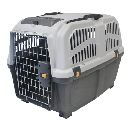 Transportín SKUDO-4 para perros y gatos - Puerta metálica - Homologado para los viajes - Transportín categoría IATA - Transportín mascotas - 68 x 48 x 51 cm