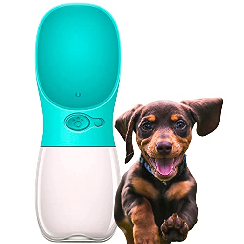 Edipets, Bebedero Perro Portatil, 350 ml, Antibacteriano, Botella Agua a Prueba de Fugas, Libre de BPA, Ideal para Las Actividades al Aire Libre (Azul)