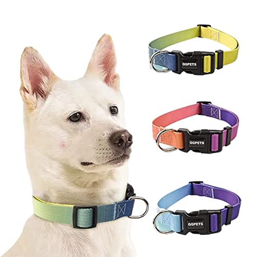 Collares Ajustables y Duraderos para Mascotas para Perros o Gatos, Collar Reflectante para Perros con Degradado Amarillo, Talla XS