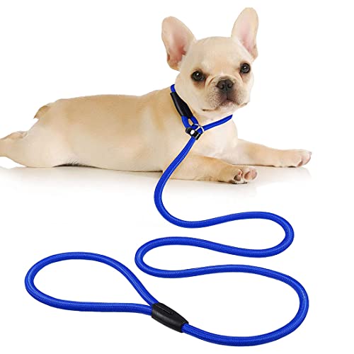 SIDQHICAC Cuerda de Correa Ajustable de Nylon de Plomo de Perro Correa de Entrenamiento de Mascotas Cuerda de Collar de antideslizantepara Caminar Entrenamiento Mascotas 1,5 m (Azul)