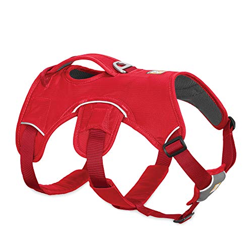 RUFFWEAR Arnés Multiusos para Perros, entornos difíciles, Perros de Trabajo, Razas Medianas, Ajuste Ajustable, tamaño: Mediano, Grosella roja, arnés Web Master