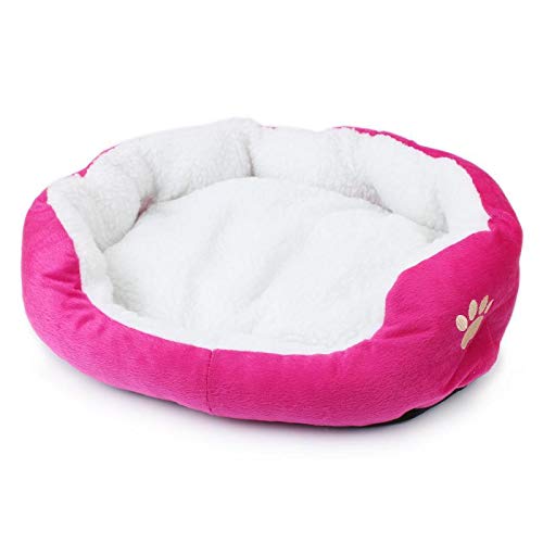 GUOCU Cama Gato Nido para Mascotas Cama de Perro Cálido Nido Algodón,Rosa,60 * 50