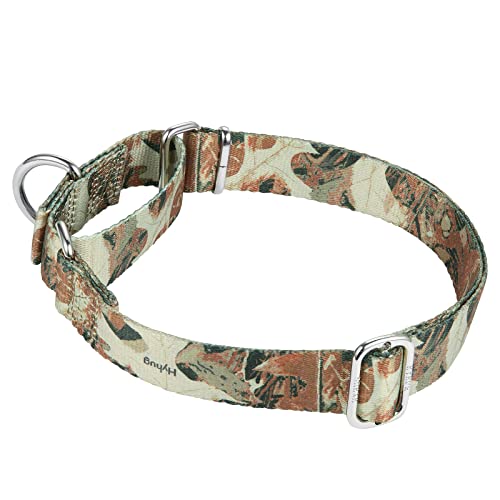 Collar fabuloso con perros que escapan – Hyhug Pets mejorado a prueba de escapes Martingale collar para perros de uso diario para caminar y entrenar (mediano, bosque)