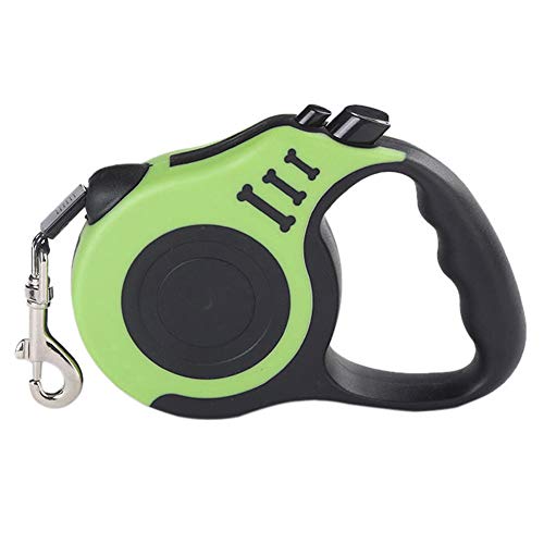 DC CLOUD Correas para Perros Correa Perro Extensible Adiestramiento de Perros Correa para Perros pequeños Perro Fuerte Retráctil de Perro Green,5m