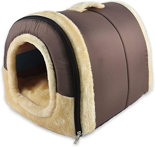 ANPPEX 2 en 1 Casa y Sofá para Mascotas, Lavable a Máquina Casa Cama de Perro Gato Puppy Conejo Mascota Antideslizante Plegable Suave Calentar con Cojín Extraíble Colchón