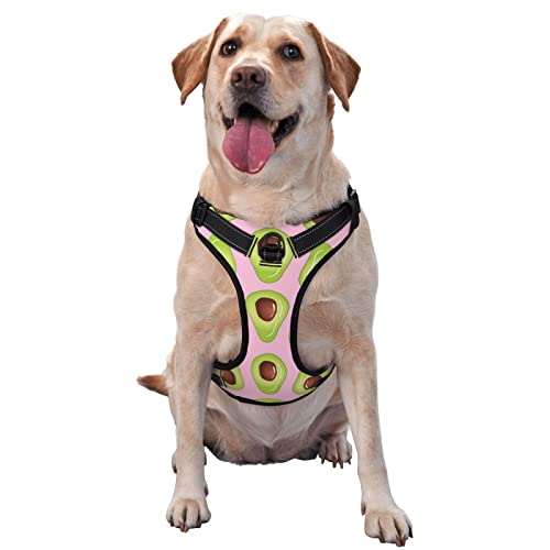 HABXNJF Arnés para perro, chaleco reflectante ajustable con patrón de aguacate verde, arnés de chaleco para mascotas para perros pequeños, medianos y grandes