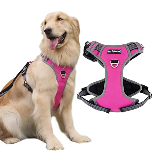 Pattepoint Arnés Perros para Caminar, Easy Walk Arnes Perro, Chaleco Ajustable para Mascotas con Asa, Arnes Perro antitirones para Perros Medianos Arnes Perro Grande Rosado - L