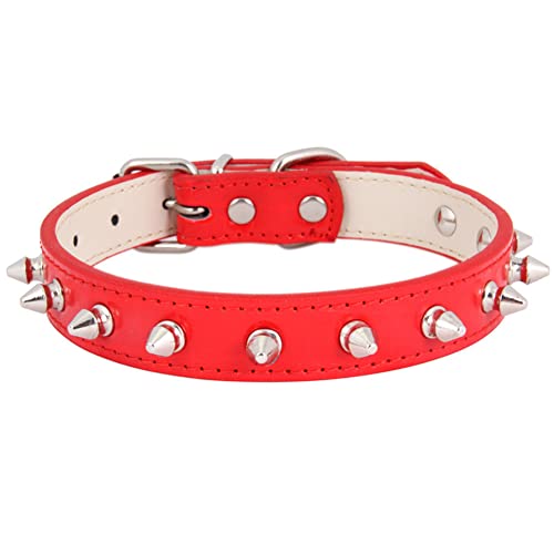 Yiwong Collar de Perro con Remaches de Uñas De Bala, Collar de Perro de Cuero con Pinchos, Collar de Cuero para Perro con Remaches, para Tamaño Mediano, Pitbull