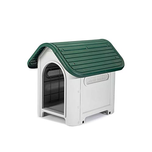 GARDIUN KZT1005 - Caseta de Perro Kira Resina 75 x 59 x 66 cm, Beige/Verde