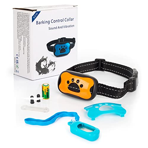 ECARTYA Pack Collar Antiladridos+Clicker para Perro. Entrenamiento para pequeños medianos Grandes Perros con Sonido+Vibración. Collar con Control Inteligente ladridos y Clicker para Adiestramiento.