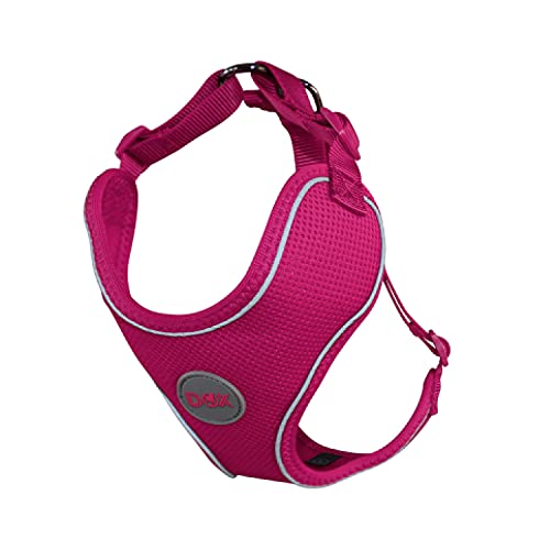 DDOXX Arnés Perro Air Mesh, Ajustable, Reflectante, Acolchado | Muchos Colores & Tamaños | para Perros Pequeño, Mediano y Grande | Accesorios Gato Cachorro | Rosa Rosa, S