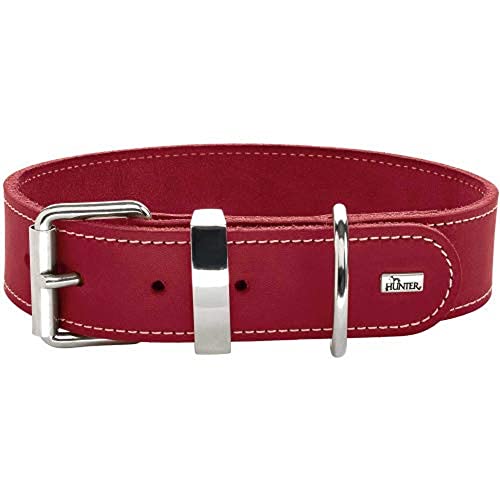 HUNTER Aalborg Special - Collar de Piel para Perro, Resistente, cómodo, Talla 30 (XXS-XS), Color Rojo