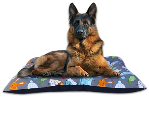 ZK ZuresKa Cama Perro Grande o Mediano - Cojín, Alfombra, Colchón o Colchoneta de Mascota para Suelo, Lavable, 85x65 cm