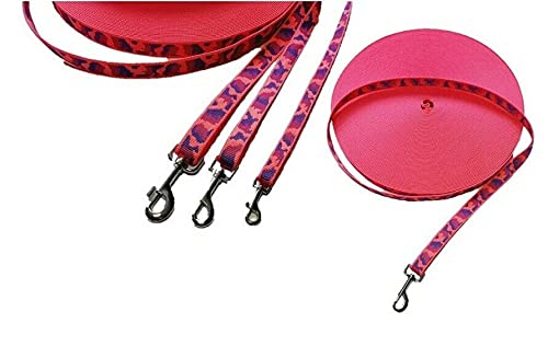 Correa de entrenamiento para perros de camuflaje de 3 pies – 100 pies de largo fuerte correa de seguimiento (15 metros), color rosa camuflaje