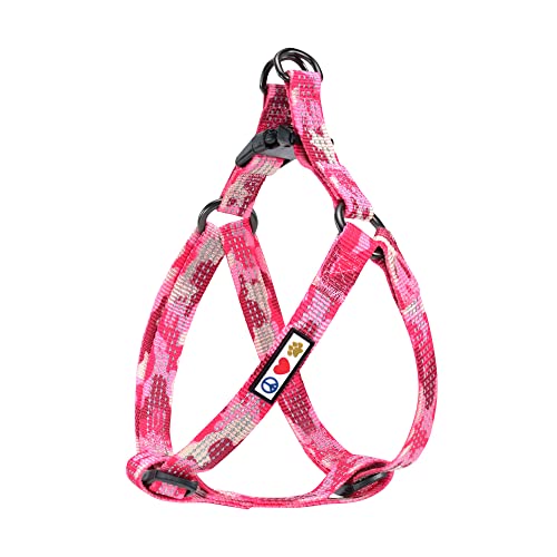 Pawtitas Adiestramiento Arnés para Perro o Cachorro Reflectante | Arnes Perro Antitirones | Arneses para Perro para Entrenamiento - Arnes Perro XS Extra Pequeño Camuflaje Rosa