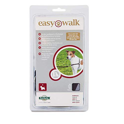 PetSafe Easy Walk Arnés Antitirones para Perros, Adiestramiento de Perros, Evita Asfixia, Negro, Pequeño, S