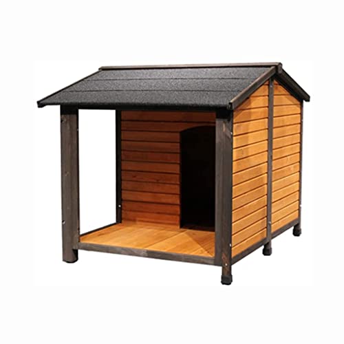 Caseta para perros, caseta para perros Cabina de troncos de PET de precisión Casa de perro al aire libre for exteriores de madera con techo extraíble, refugio for un pequeño medio y grande Refugio par