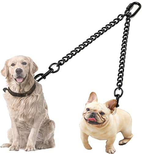 Correa para perros Correa doble para 2 perros, correas dobles para perros correa de metal, perro doble correa grande, mediana y pequeña (M 3.5 mm 60 cm)