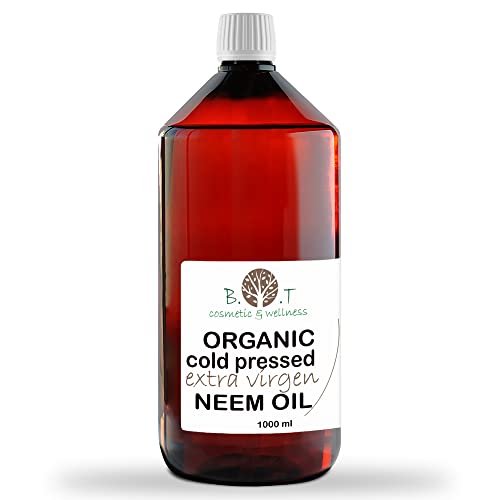 Aceite de Neem insecticida Virgen Puro, Ultraconcentrado y Muy Económico 1000 ml equivalente a 330 litros spray Perros Plantas Hongos Mosquitos, Jardín, Piel Azadirachtin 3123.32 ppm