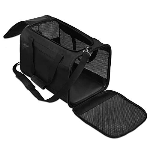 Vecksoy Transportín Grande para Gatos - Transportín de Viaje Plegable para Perros pequeños con Ventana Transpirable - Pequeña Bolsa portátil para Mascotas para IR de Compras, IR de excursión, Viajar