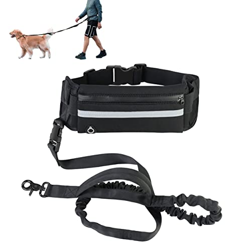 Correa Manos Libres para Perros, 160-220 cm Correa Manos Libres Perro Bolsillo del Cinturón Correa Perro, Correa Perro Correr con Costura Reflectante Correa Antitirones Perro Correa para Correr Perros