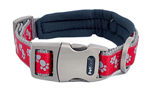 Petface Collar Acolchado para Perro, de la Marca Signature, Talla pequeña, con Lunares de Color Gris