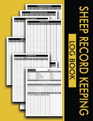 Sheep Record Keeping Log Book: An Essential Tool for Sheep Owners to Organize and Track Vital and Medical Information, Pedigree, Breeding & Kidding Notes, Feeding, Milking, Farm Management, and More