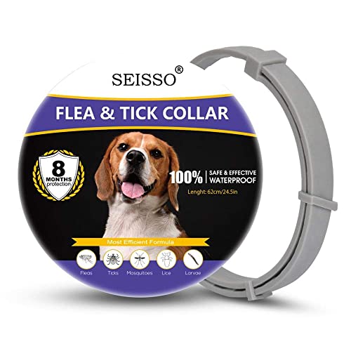 Collar contra parasitos y Mosquitos Perro Impermeable/Ajustable,Adecuado para Mascotas pequeñas, Medianas y Grandes