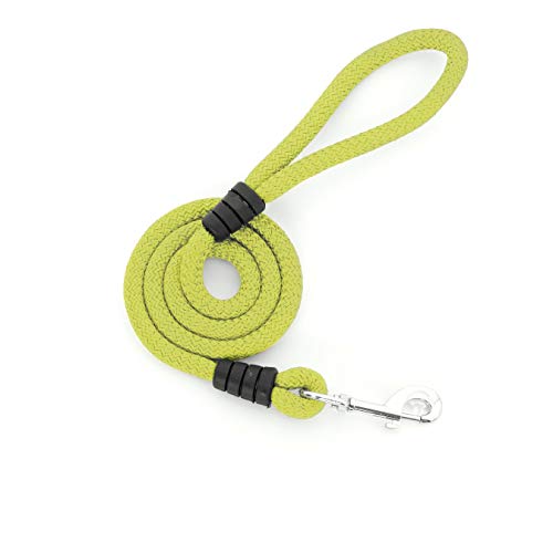 Correa para Perro - Cordón para Perros Grandes, Medianos y Pequeños - Cuerda de Nylon 12 mm de Grosor y 1,2 m de Longitud (Verde Lima)