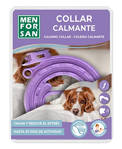 MENFORSAN Collar calmante para Perros, Reduce el estrés, Largura 57cm Ajustable, Lila