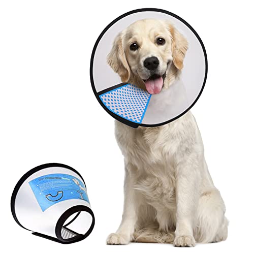 Supet Conos de Recuperación para Mascotas, Collarines para Curar Heridas, Collar Isabelino para Perros y Gatos XL(Cuello : 34-48 cm)