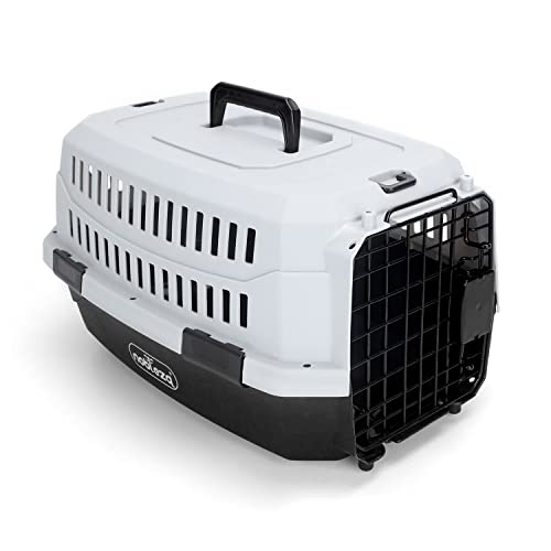 Nobleza - Transportin Gato Perro Grande, Transportin para Gatos Perro Portátil y Transpirable, Mascotas Perros Gatos Accesorios, Transportín de Plástico, 68x48x42 CM, Negro & Gris