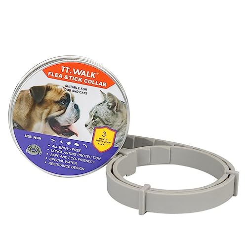 TT. Walk Collar ANTIPULGAS Perro, Collar Perro Seguro y Eficaz, Collar Antiparasitario Perros, Natural Impermeable, Talla Unica Autoajustable, 65cm Largo