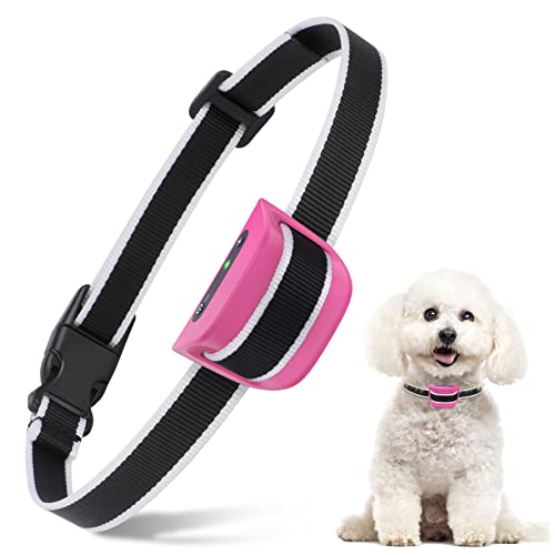 HZK Collar de Corteza de Perro PequeñO, Recargable Collares Antiladridos para Entrenamiento de Perros con 7 Modos de Sensibilidad Y VibracióN de Pitido, Rosa