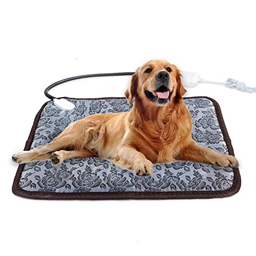 mmagicc Almohadilla Térmica Ajustable para Perro, Gato, Cachorro Protección De Apagado Cama De Estera Caliente Eléctrica para Mascotas Impermeable Alambre Resistente A Mordiscos(Size:45X45cm,Color:A)