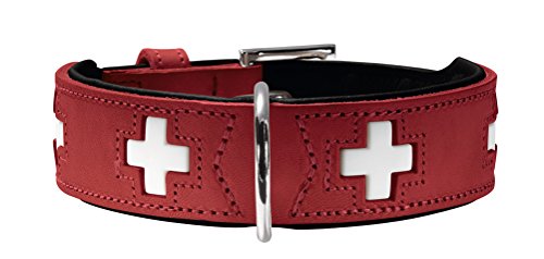 Collar de perro HUNTER Suiza, cuero, 65, rojo / negro