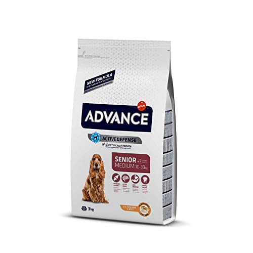 Advance Medium Senior, Pienso para Perros Senior (+7 años) de Razas Medianas con Pollo, 3kg