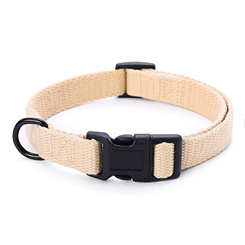 Mile High Life Collar de Perro Colección Outdoor Simplicity Tela polialgodón Suave y Resistente (XS, Caqui)