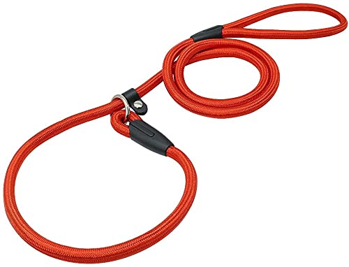 Correa de Entrenamiento para Perro, Cuerda de Entrenamiento de Perro de 4.6 pies, Cuerda de corrección de Comportamiento Explosivo para Perros pequeños y medianos, (1 x 135 cm) (Rojo)