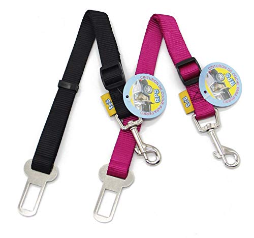 BPS(R) 2x Cinturón de Seguridad de Coche Ajustable para Perro Safety Belt para Cachorro Gato Gata Mascotas Animales BPS-2750 (2.0 x 90/120cm). BPS-2750*2