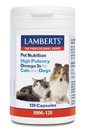 Lamberts 8996-120 Pet nutrition (omega 3 alta potencia para gatos y perros) - 120 Cápsulas