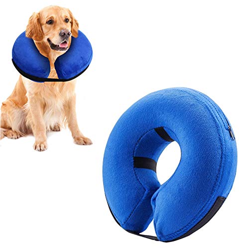 Emwel Collar Hinchable para Perros Grandes, cómodo Collar para Mascota, Cono para revistas, Collares básicos inflables para Perro, L