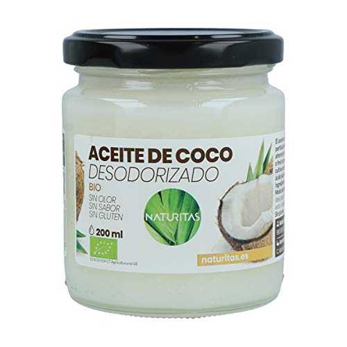 Aceite de Coco Desodorizado bio 200 ml Naturitas Essentials | Sin Gluten | Sin olor | Ideal para todo tipo de uso