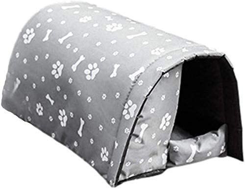 Casa para gatos al aire libre, caseta impermeable de PVC, cálido refugio para mascotas, a prueba de lluvia, cojín extraíble para garajes, interiores, balcones, pasillos, mantiene a tus mascotas