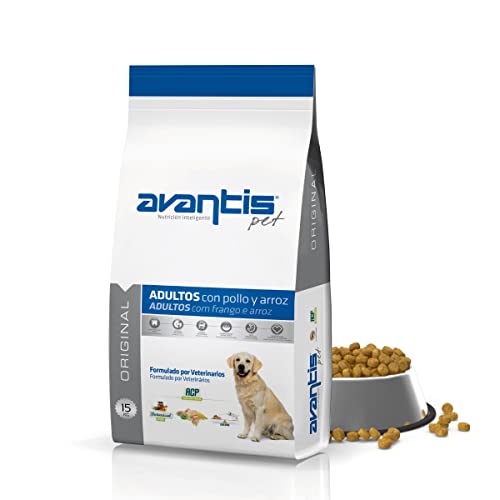 Avantis Pet Original - Pienso para Perros Adultos de Razas Medianas y Grandes - 15 kg - Comida 100% Completa y Equilibrada - Altamente Nutricional con Pollo y Arroz