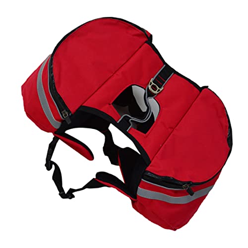 Mipcase Mochila Aerolínea Espalda-Arnés Rojo Ropa De Camping Hombro con Alforja Reflectante Transpirable Aire Chaleco Perros Sabueso Alforja-Tamaño De Viaje