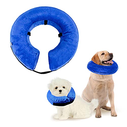 QEEQPF Funda inflable para mascotas, collar protector lavable para perros pequeños y gatos, collar de perro suave con hebilla ajustable. (M)